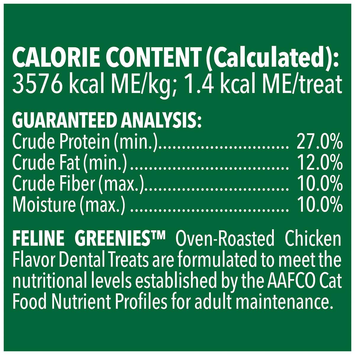 Greenies Oven Roasted Chicken Feline Cat Dental Treats