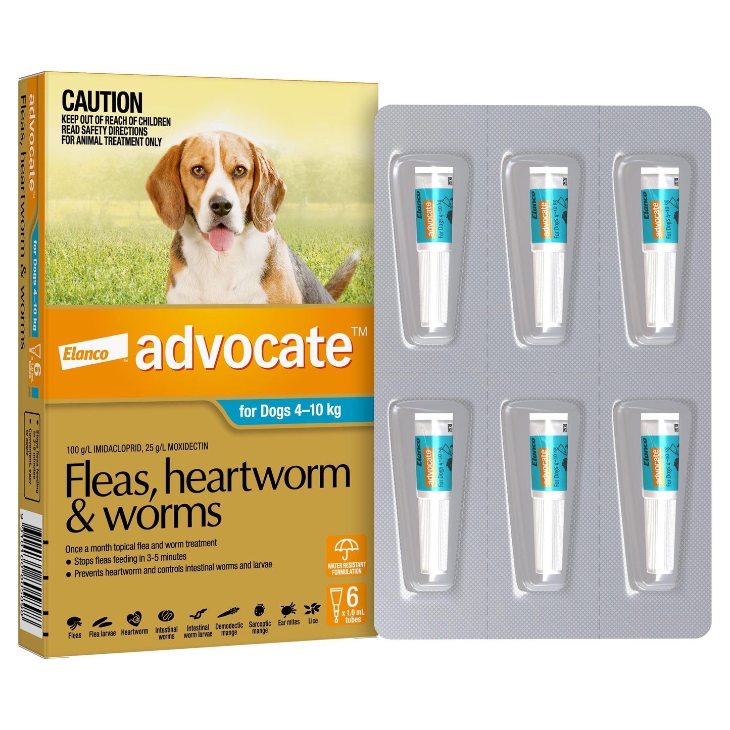Advocate Aqua Spot-On Flea & Worming Treatment 4-10kg Dog