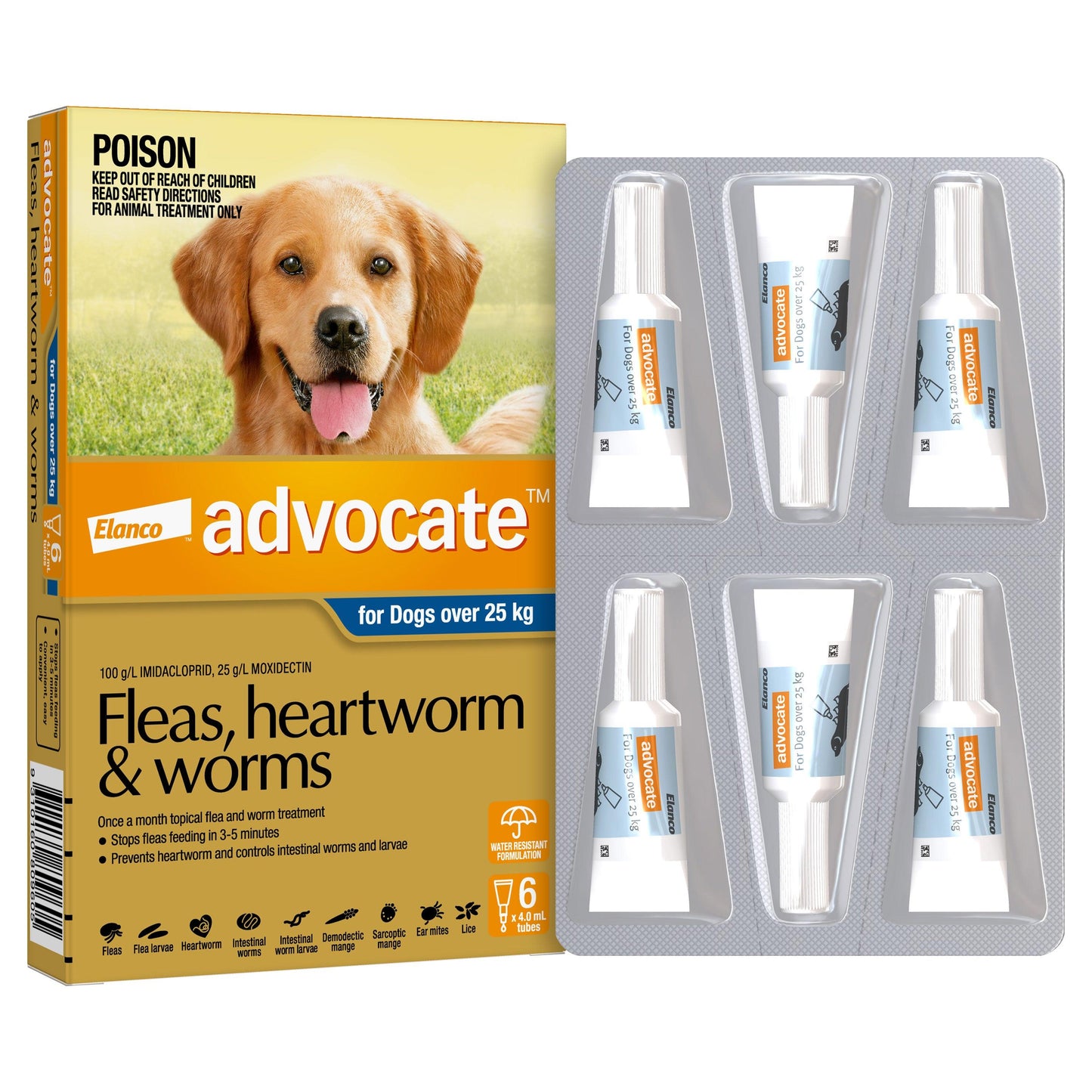 Advocate Blue Spot-On Flea & Worming Treatment 25kg+ Dog