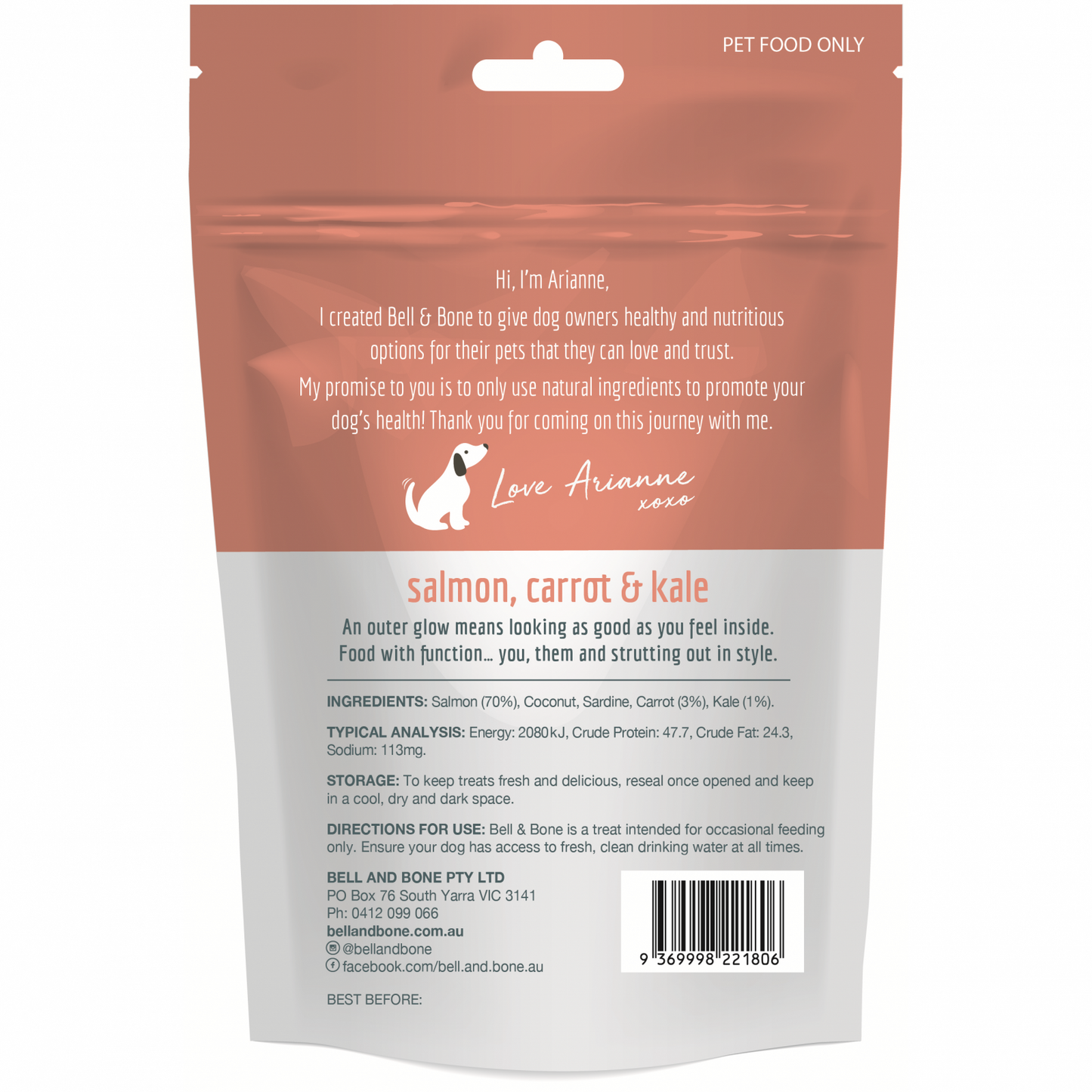 Bell & Bone Salmon With Carrot & Kale Freeze Dried Dog Treats