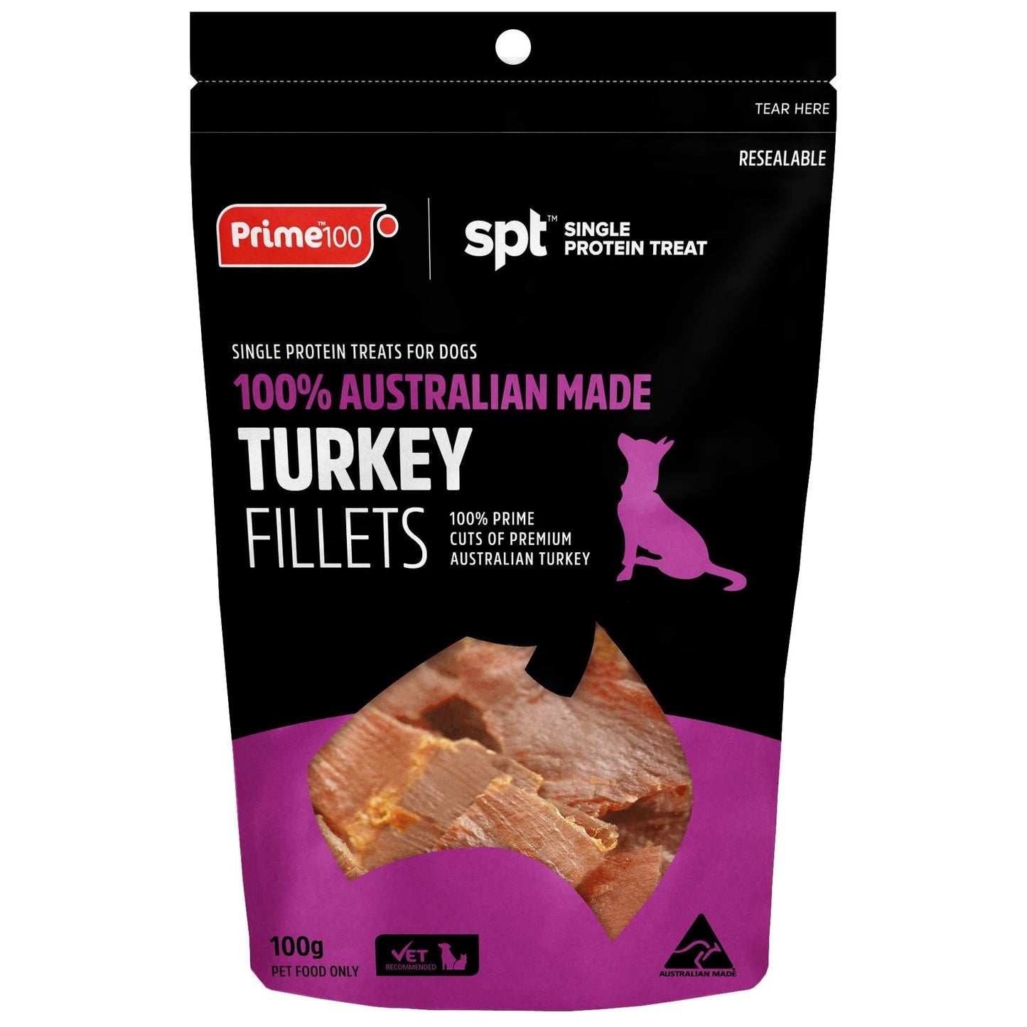 Prime100 Turkey Fillet Dog Treats 100G