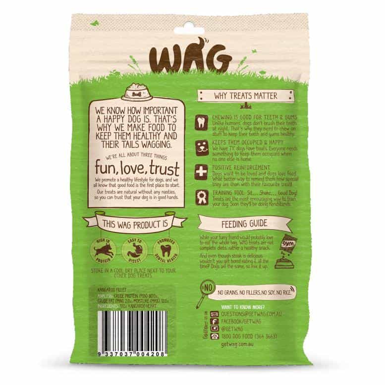 WAG Kangaroo Fillet Dog Treat 200g