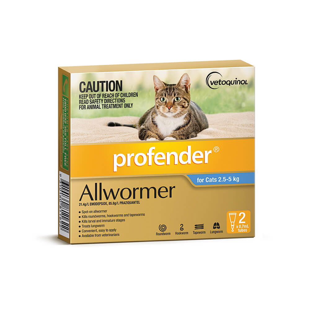 Profender Topical Allwormer 2.5-5kg Cat