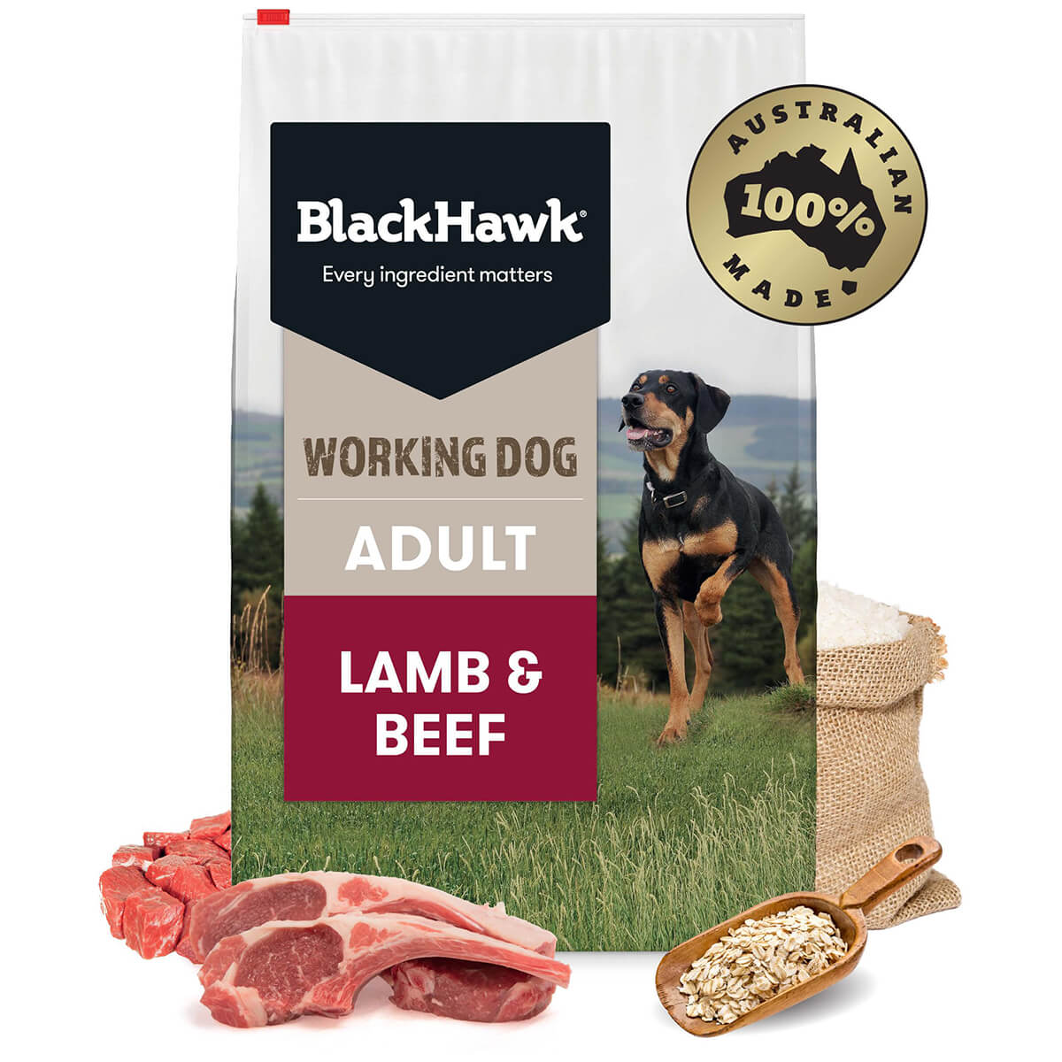 Black Hawk Working Dog Adult Lamb & Beef Dry Dog Food