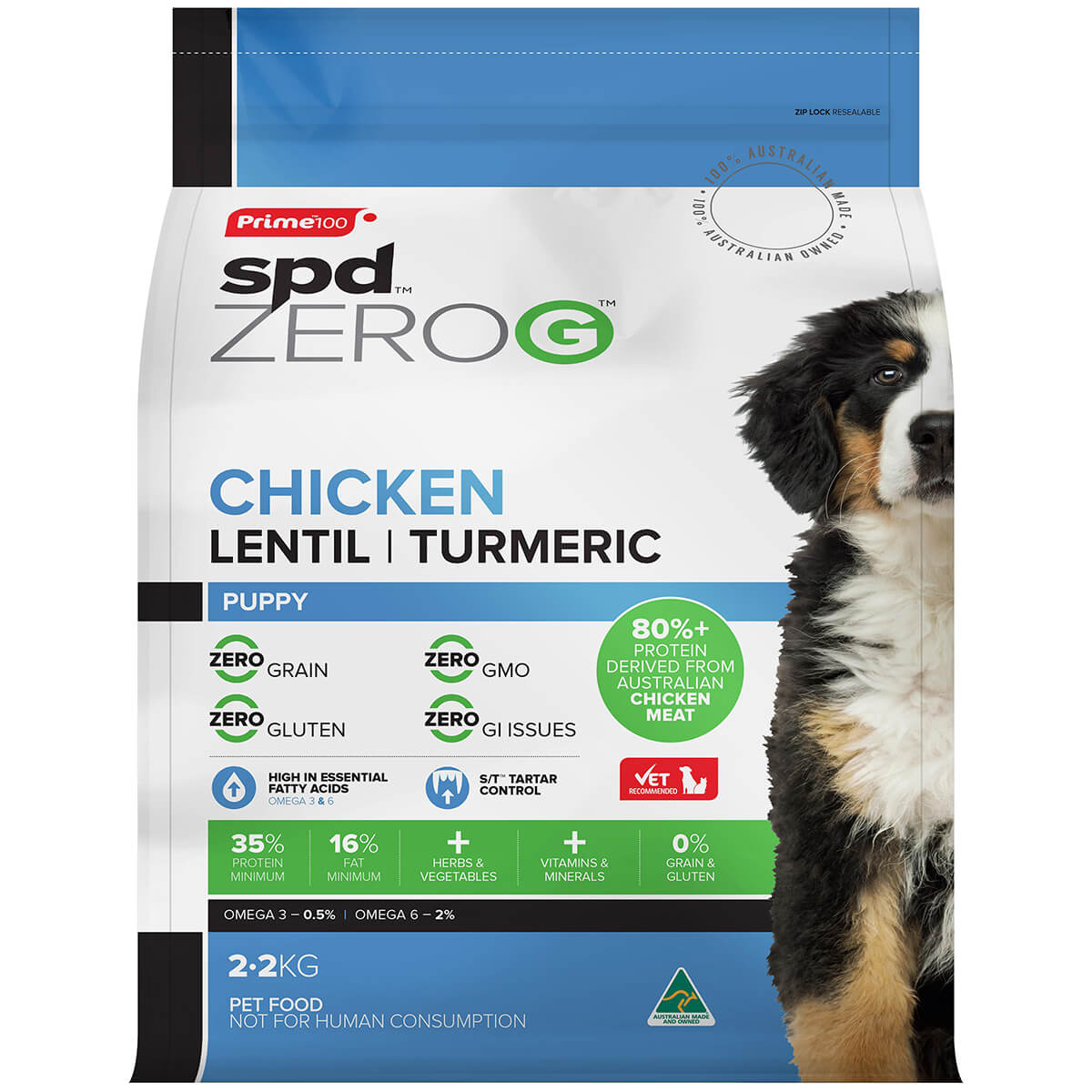 Prime100 Zero-G Puppy Chicken Lentil Turmeric Dry Dog Food