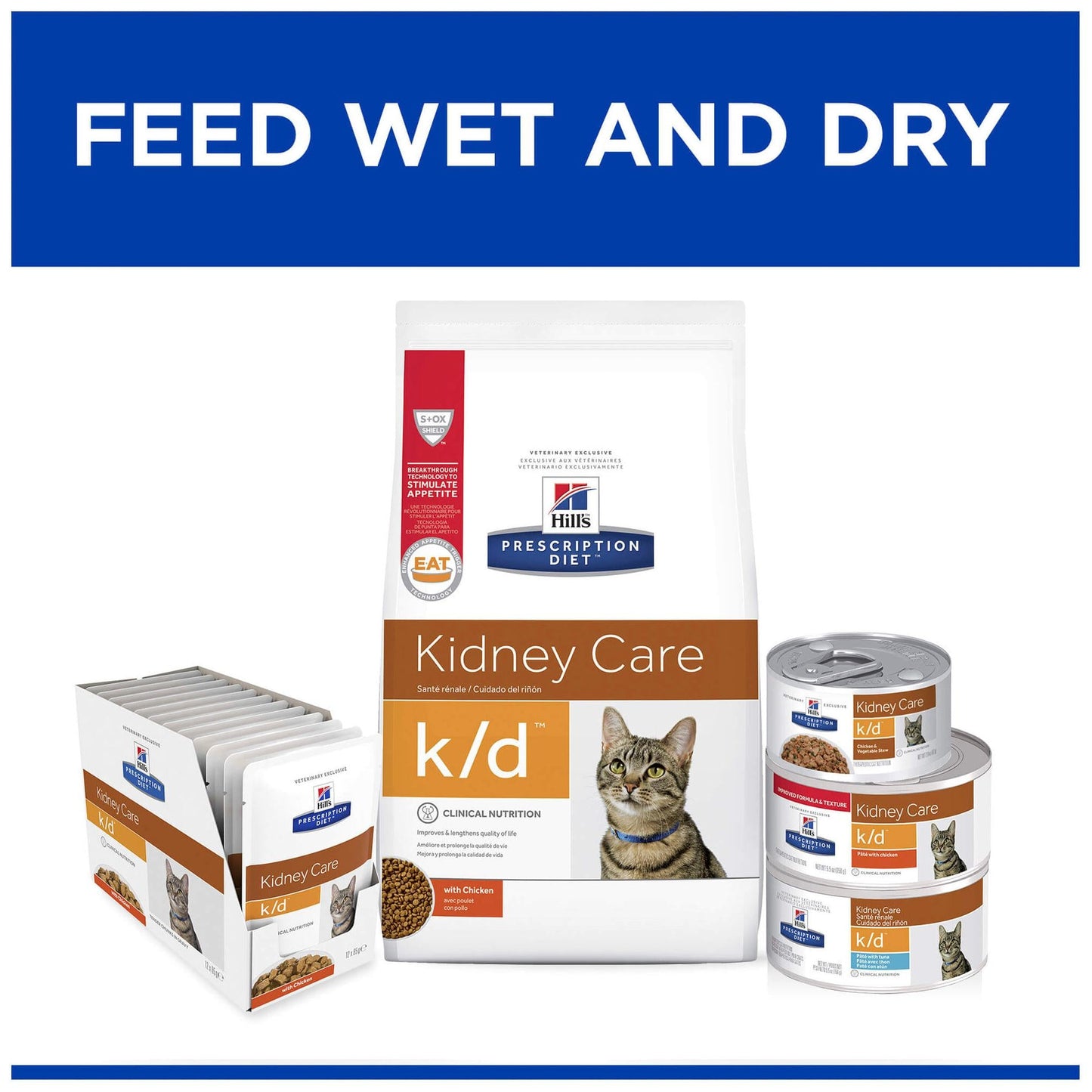 Hill's Prescription Diet K/D Kidney Care Chicken Pouches Wet Cat Food