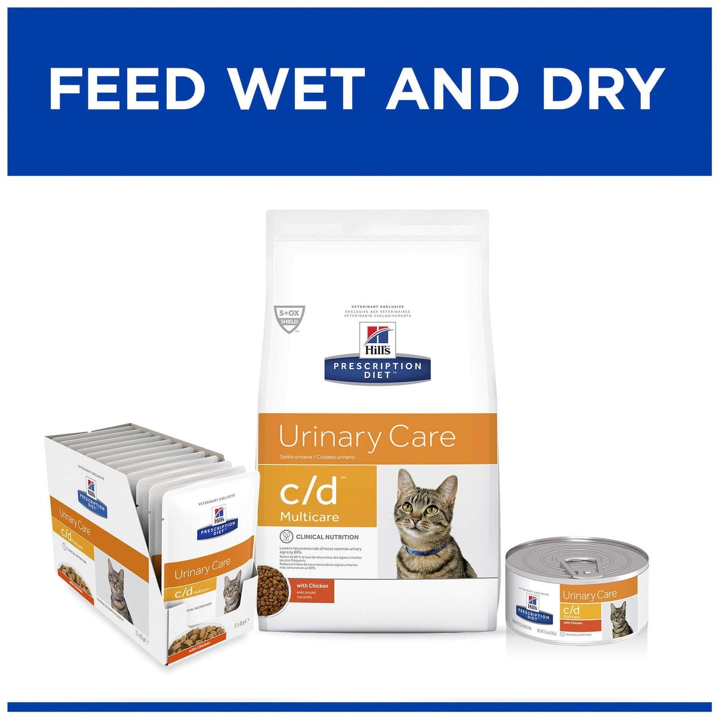 Hill's Prescription Diet C/D Multicare Urinary Care Salmon Pouches Wet Cat Food