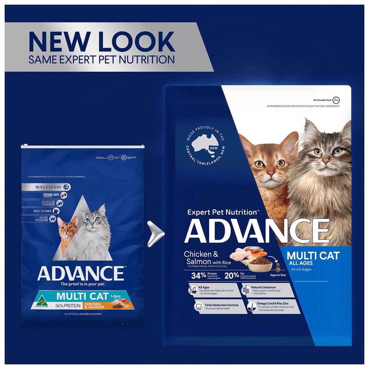 Advance Multi Cat Adult Chicken & Salmon Dry Cat Food