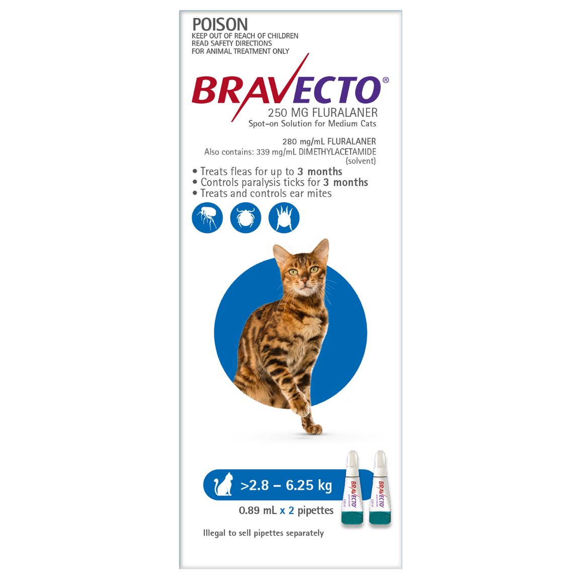 Bravecto Spot On 2.8-6.25kg Cat