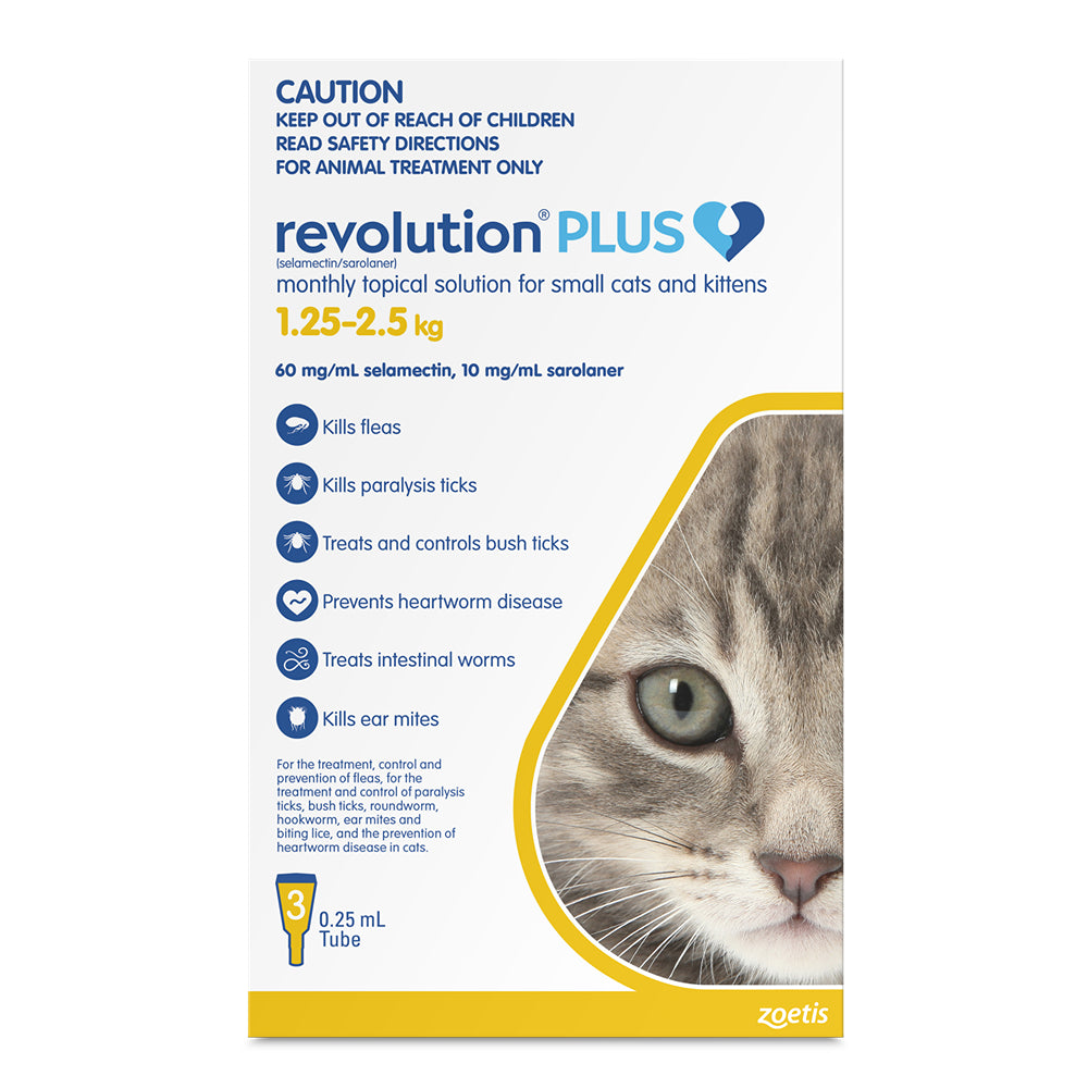 Revolution Plus Flea & Tick Treatment 1.25-2.5kg Cat