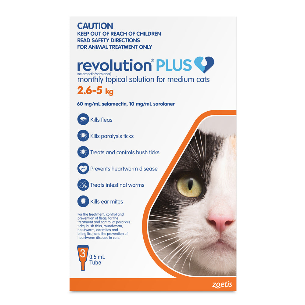 Revolution Plus Flea & Tick Treatment 2.5-5kg Cat