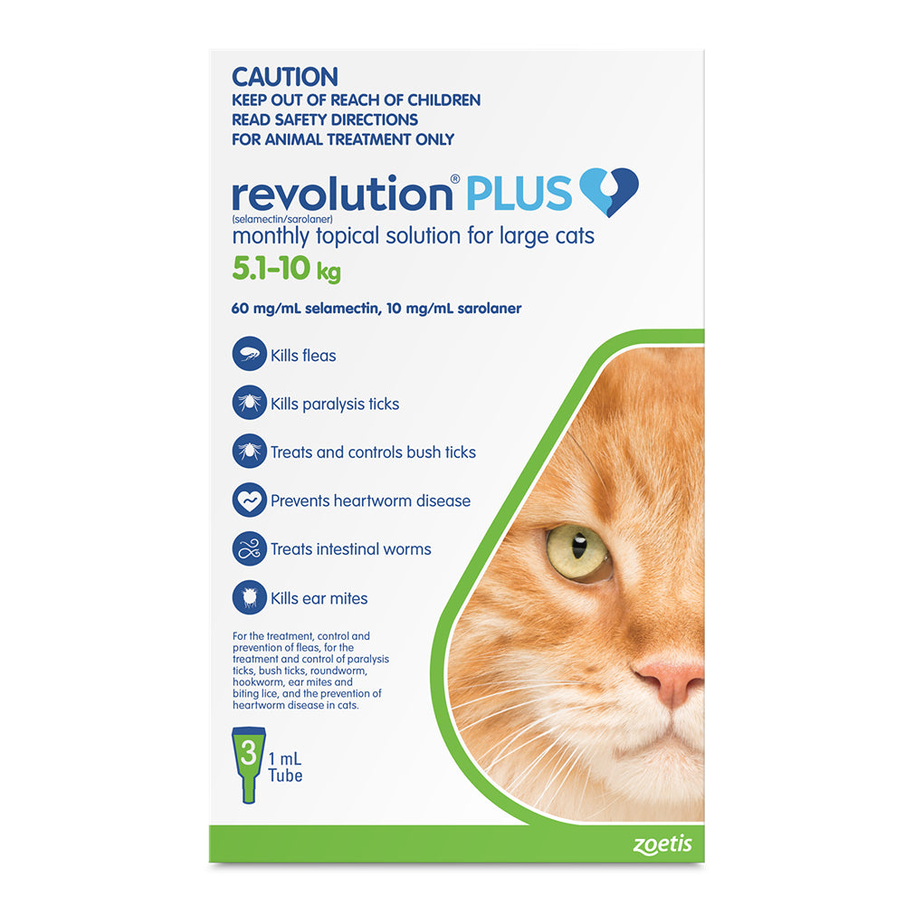 Revolution Plus Flea & Tick Treatment 5-10kg Cat