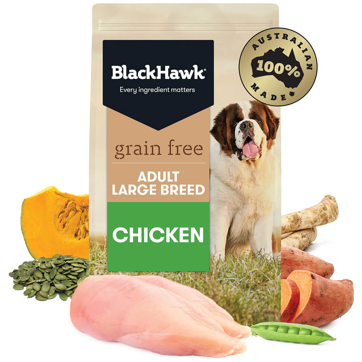 Black Hawk Grain Free Large Breed Adult Chicken Dry Dog Food