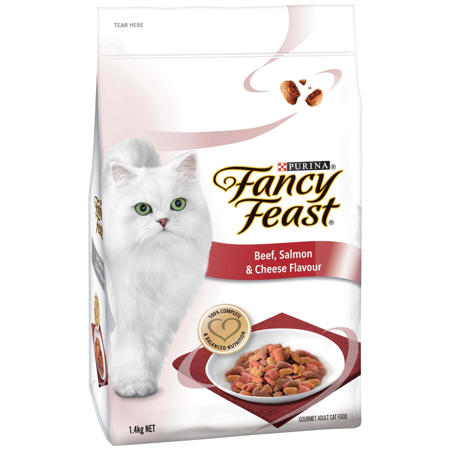 Fancy Feast Beef, Salmon & Cheese Adult Dry Cat Food 1.4kg