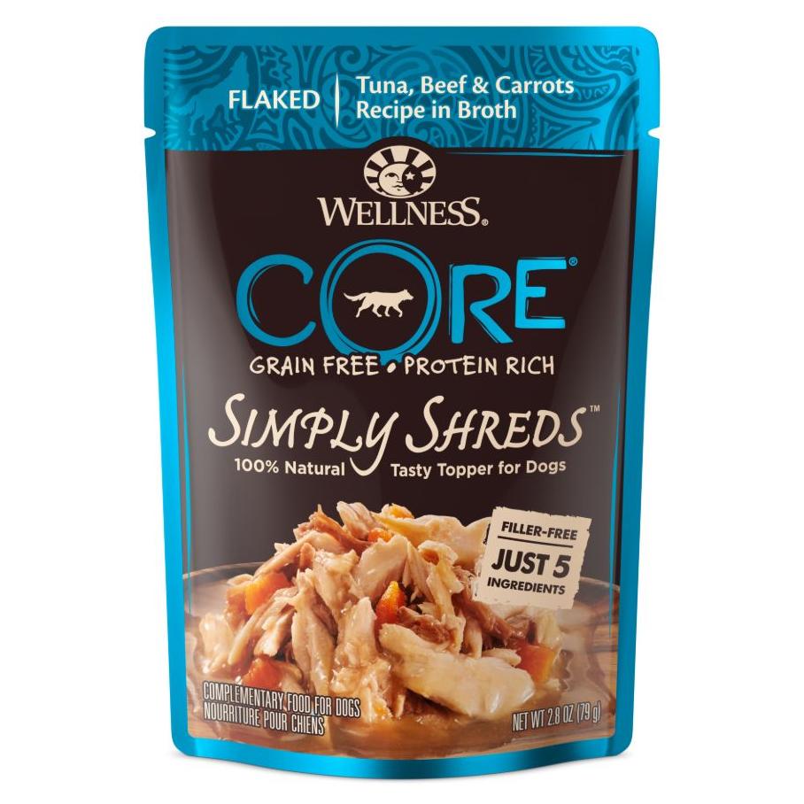 Wellness Core Simply Shreds Chicken, Beef & Carrots Wet Dog Food 79g
