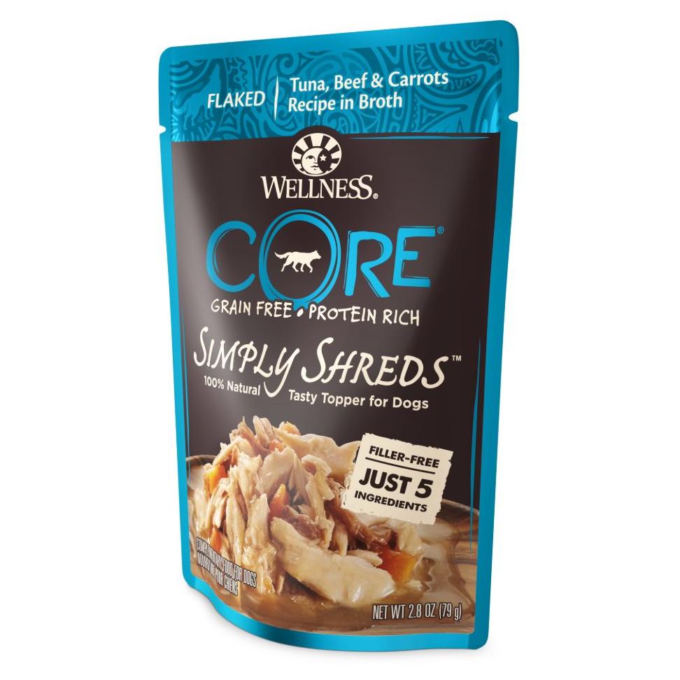 Wellness Core Simply Shreds Chicken, Beef & Carrots Wet Dog Food 79g