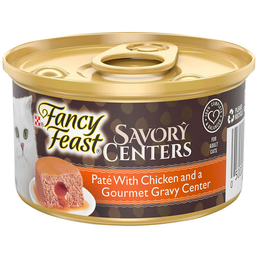 Fancy Feast Savory Centers Pate With Chicken and a Gourmet Gravy Center 85g