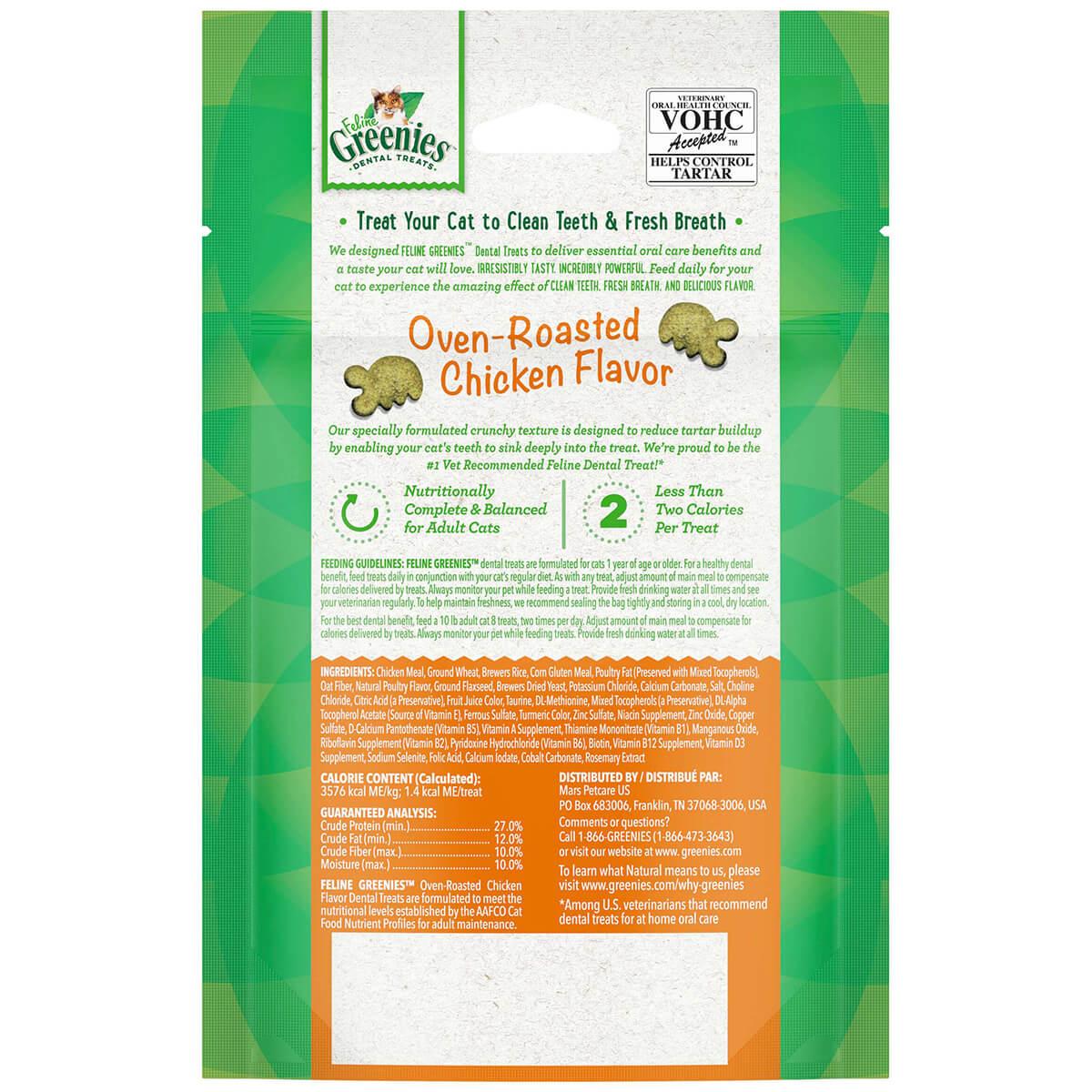 Greenies Oven Roasted Chicken Feline Cat Dental Treats