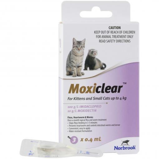 Moxiclear Flea & Worming Spot Treatment <4kg Kittens & Cats