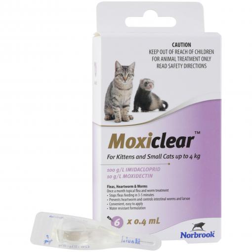 Moxiclear Flea & Worming Spot Treatment <4kg Kittens & Cats