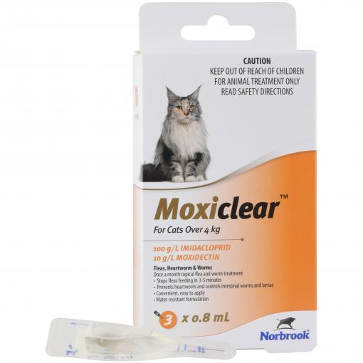 Moxiclear Flea & Worming Spot Treatment >4kg Cat