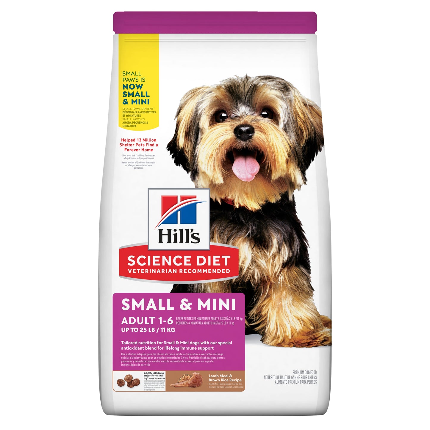 Hill's Science Diet Small Paws Adult Lamb & Rice Dry Dog Food