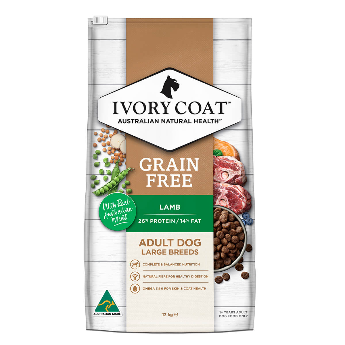 Ivory Coat Grain Free Large Breed Adult Lamb Dry Dog Food