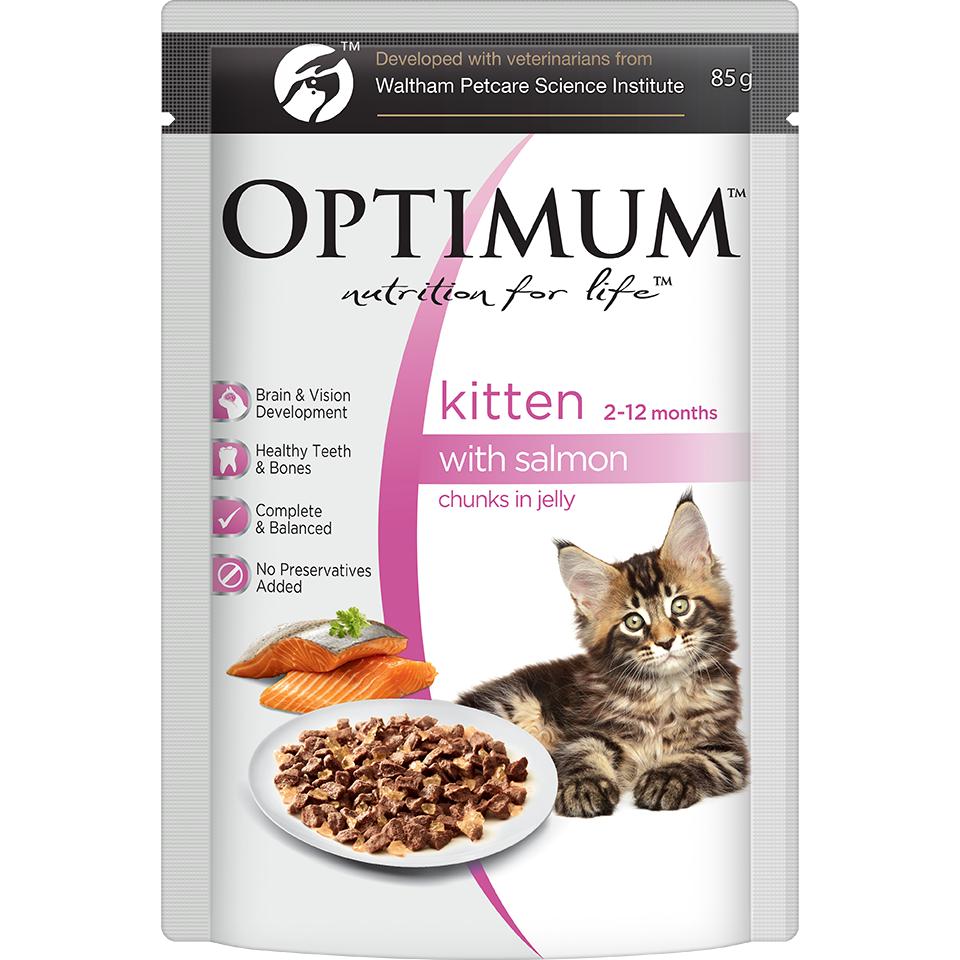 OPTIMUM Kitten Salmon Chunks In Jelly Wet Cat Food