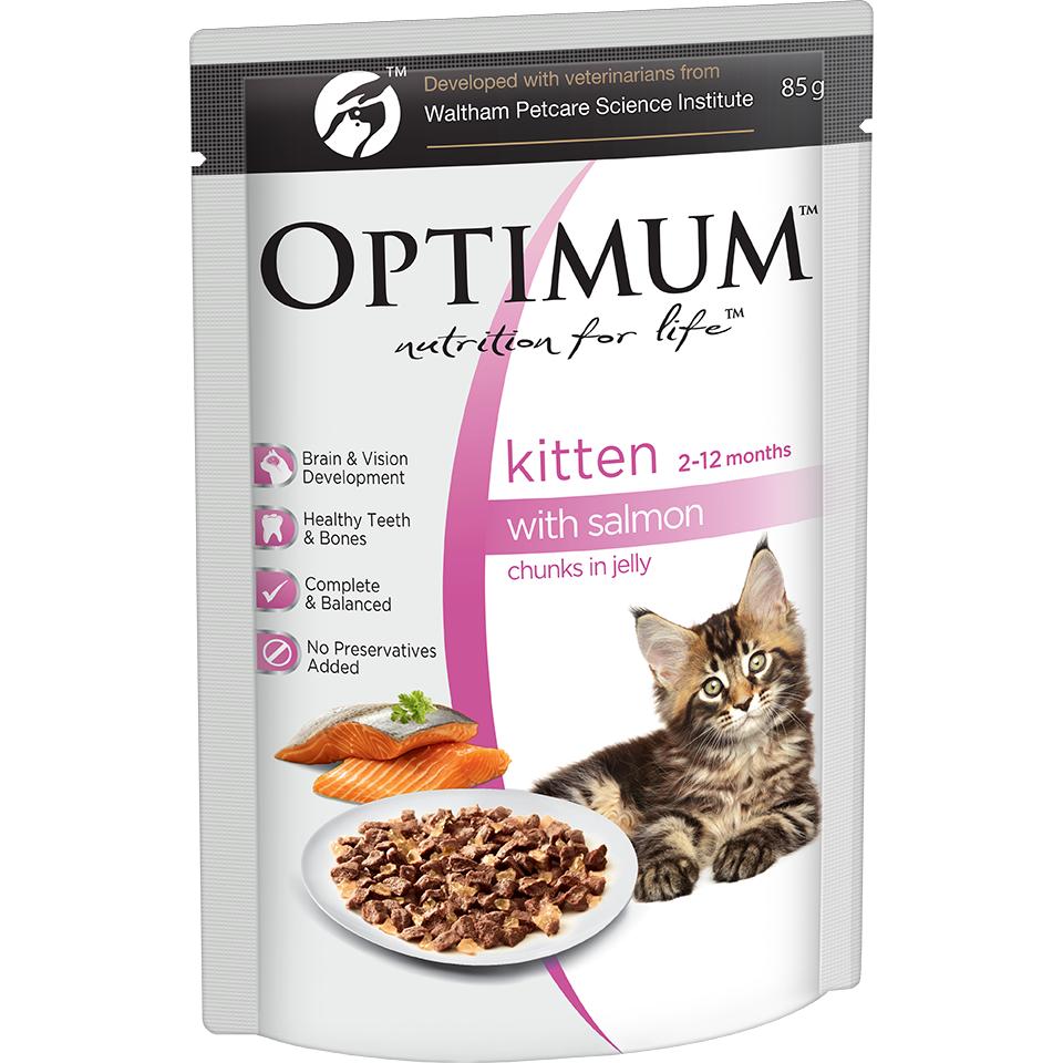OPTIMUM Kitten Salmon Chunks In Jelly Wet Cat Food