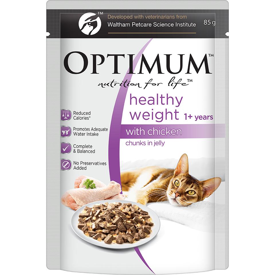 OPTIMUM Healthy Weight Adult Chicken Chunks In Jelly Wet Cat Food