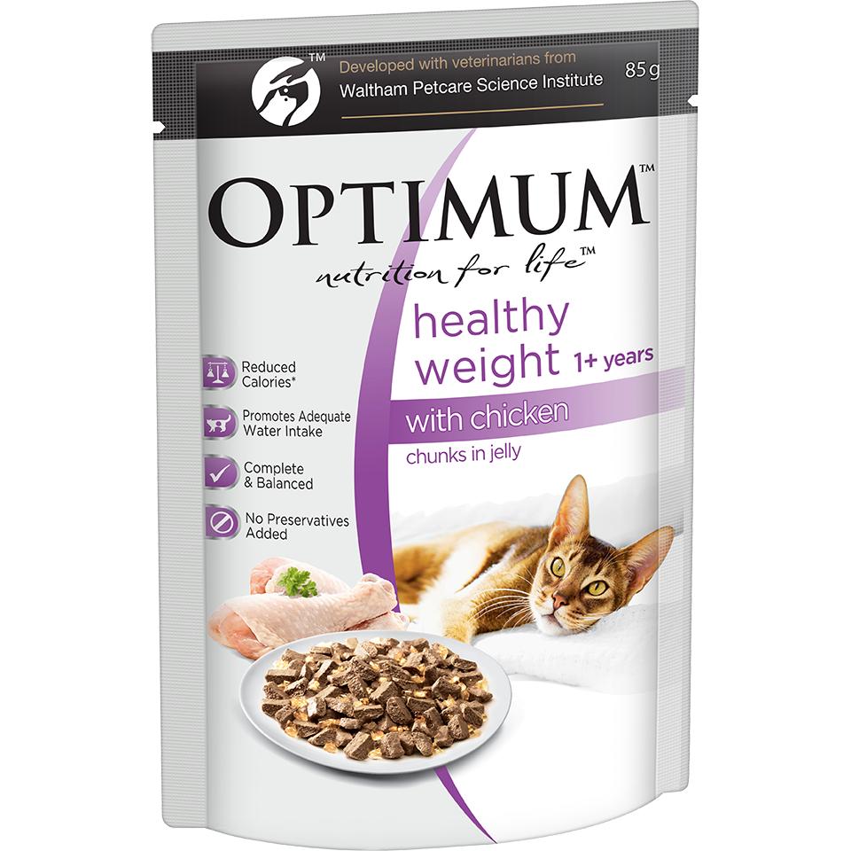 OPTIMUM Healthy Weight Adult Chicken Chunks In Jelly Wet Cat Food