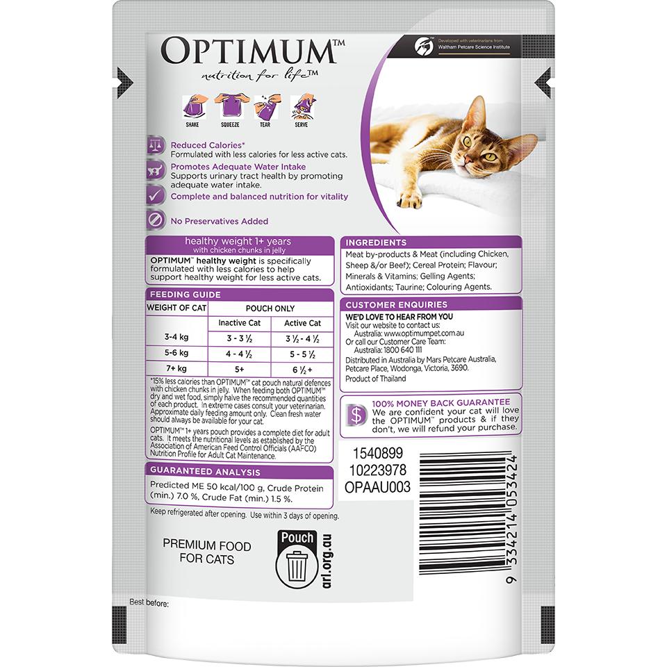 OPTIMUM Healthy Weight Adult Chicken Chunks In Jelly Wet Cat Food