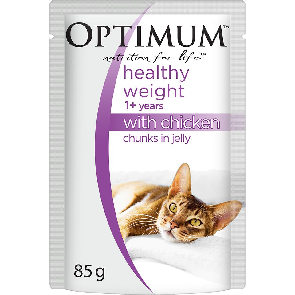 OPTIMUM Healthy Weight Adult Chicken Chunks In Jelly Wet Cat Food
