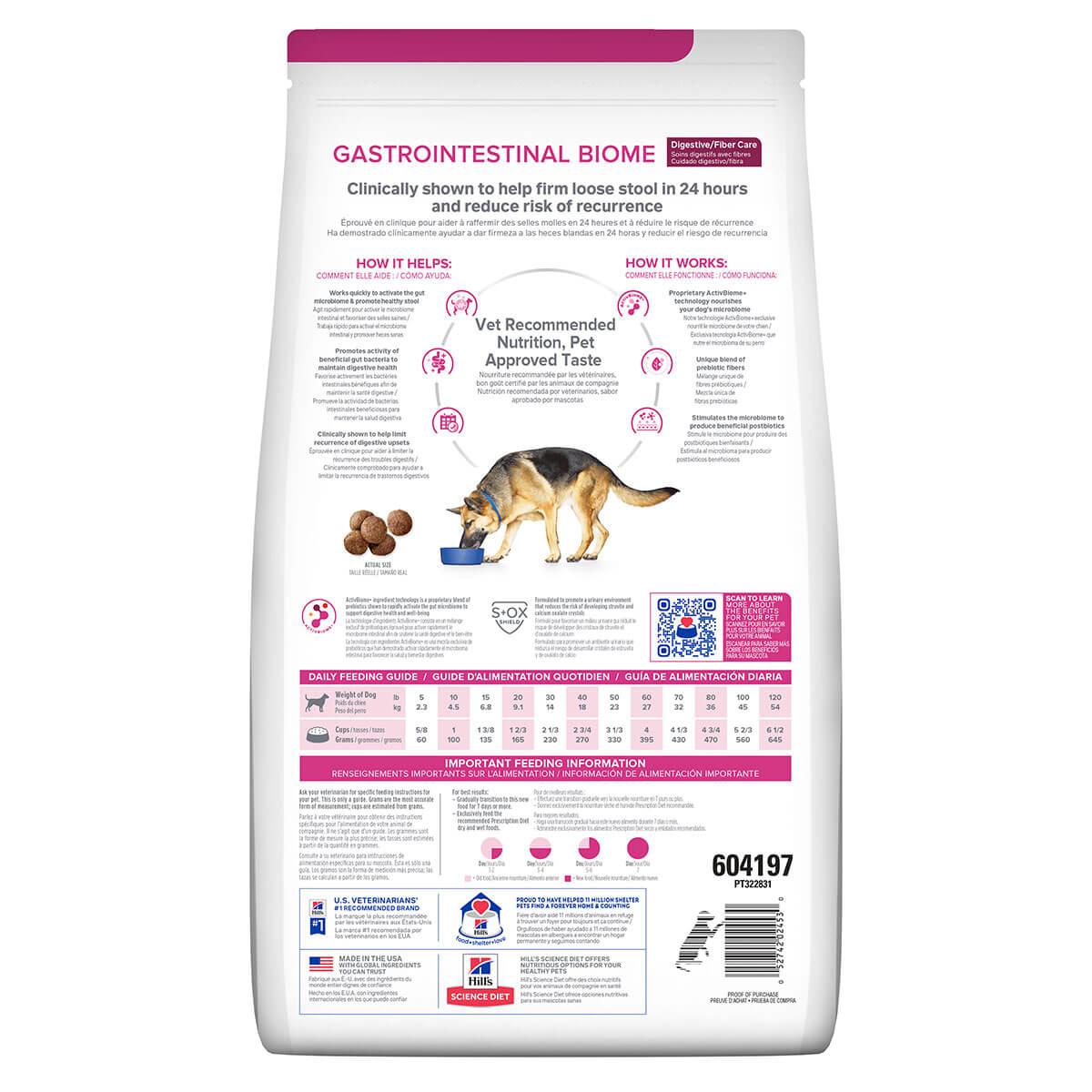 Hill's Prescription Diet Gastro Biome Digest/Fibre Dry Dog Food