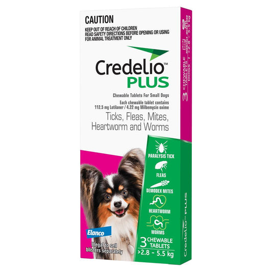 Credelio Plus Chewable Tablets For Small Dogs 2.8-5.5kg