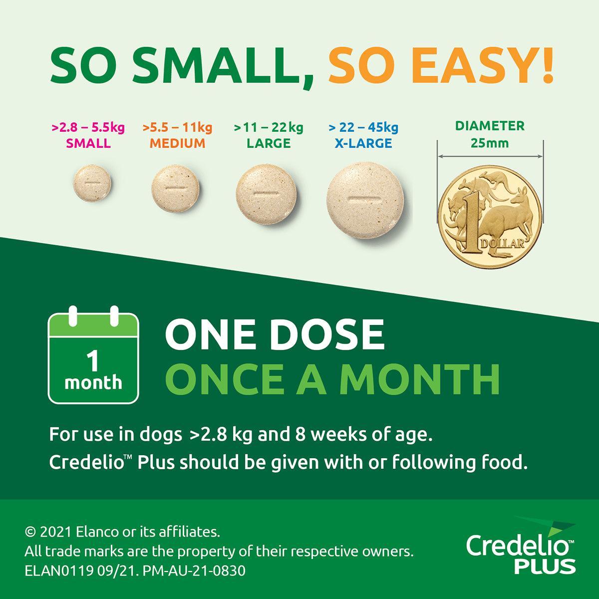 Credelio Plus Chewable Tablets For Small Dogs 2.8-5.5kg