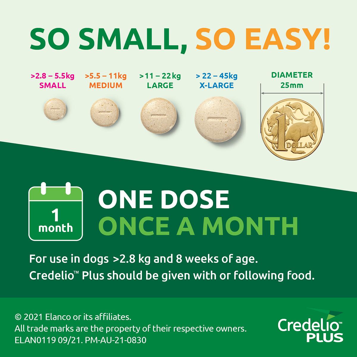 Credelio Plus Chewable Tablets For Large Dogs 11-22kg