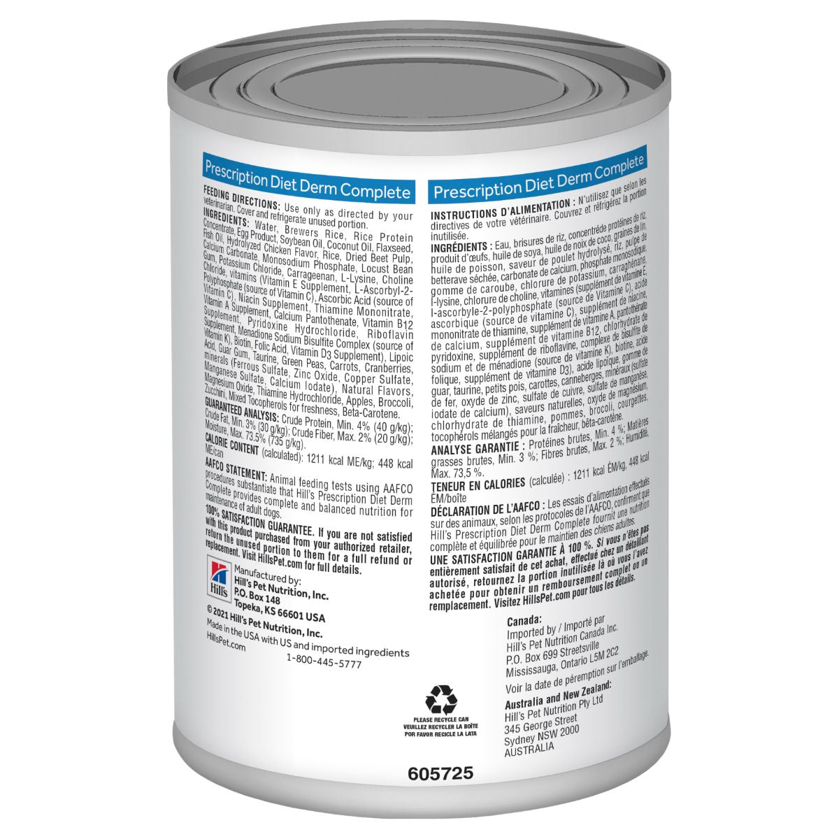 Hill's Prescription Diet Derm Complete Environmental/Food Sensitivities Wet Dog Food