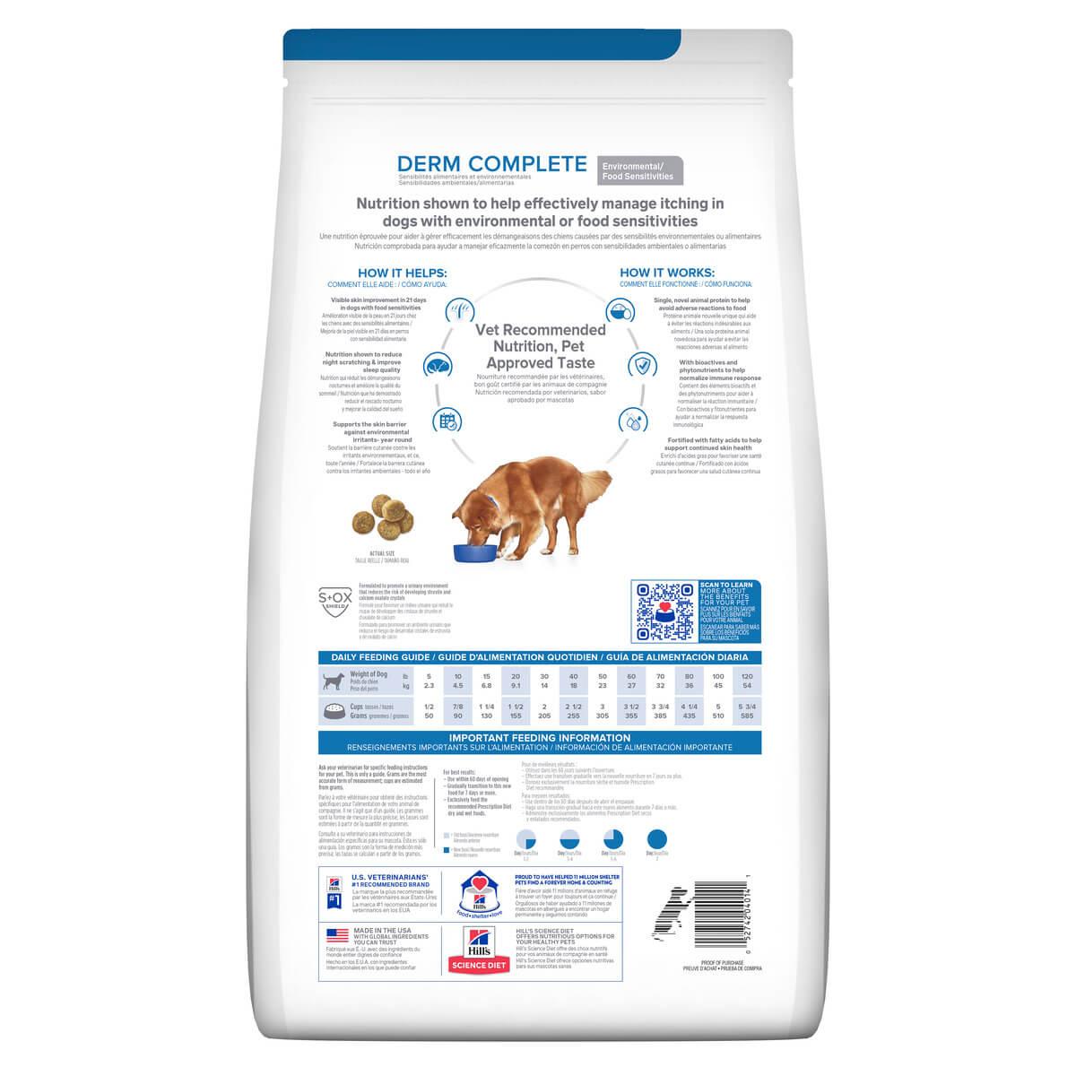 Hill's Prescription Diet Derm Complete Environmental & Food Sensitivities Dry Dog Food