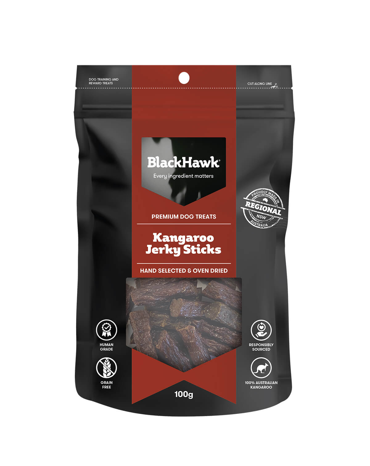 Black Hawk Kangaroo Jerky Sticks Dog Treats