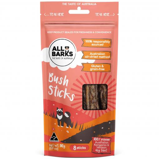 All Barks Venison & Kangaroo Bush Stick Dog Treats