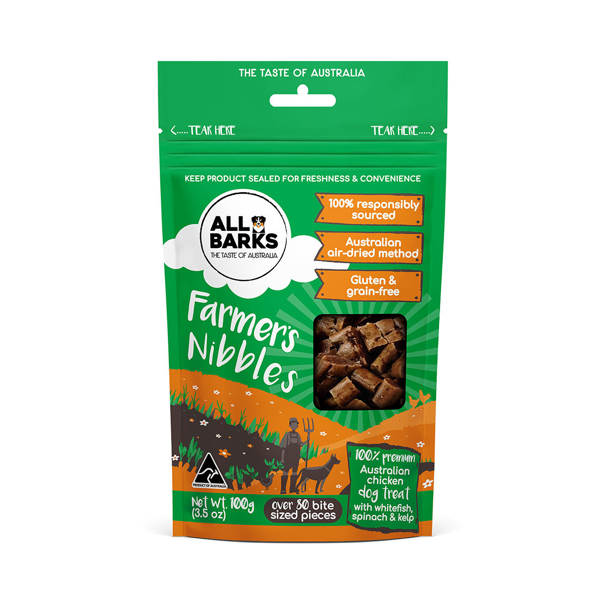 All Barks Farmer's Nibbles Chicken & Fish Dog Treats