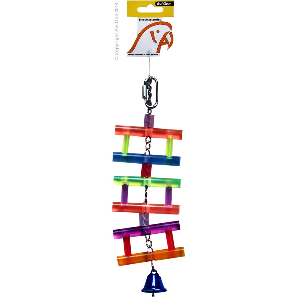 Avi One Bird Toy Acrylic Ladder with Bell
