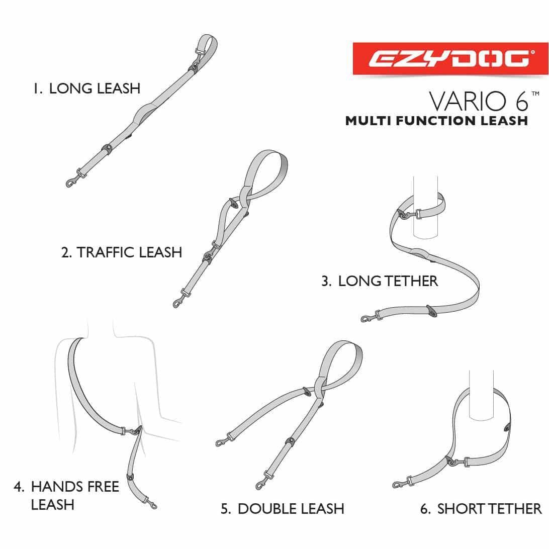 EzyDog Vario 6 Lite Multi Function Dog Lead Black