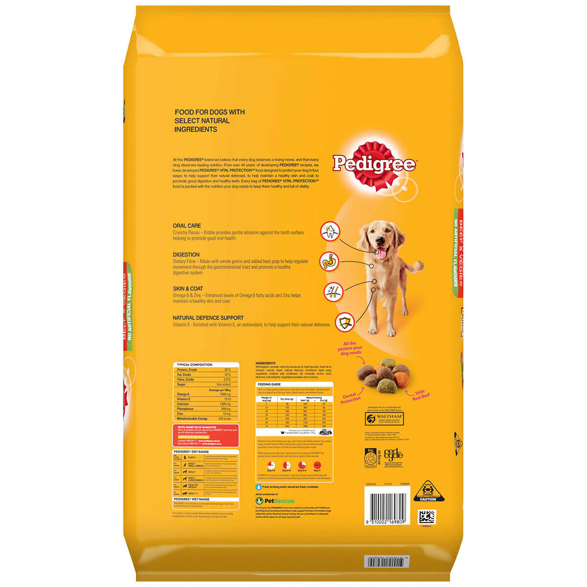 Pedigree Medium Breed Adult Real Beef & Vegetables Dry Dog Food