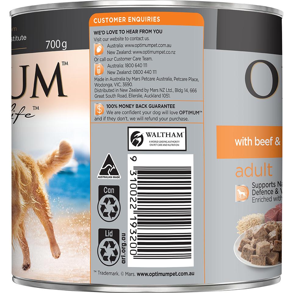 Optimum Beef, Egg & Rice Wet Dog Food