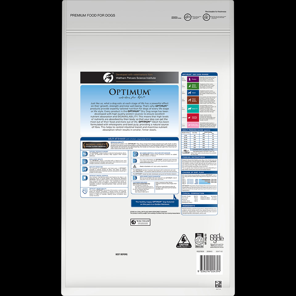 Optimum Adult Chicken, Vegetables & Rice Dry Dog Food