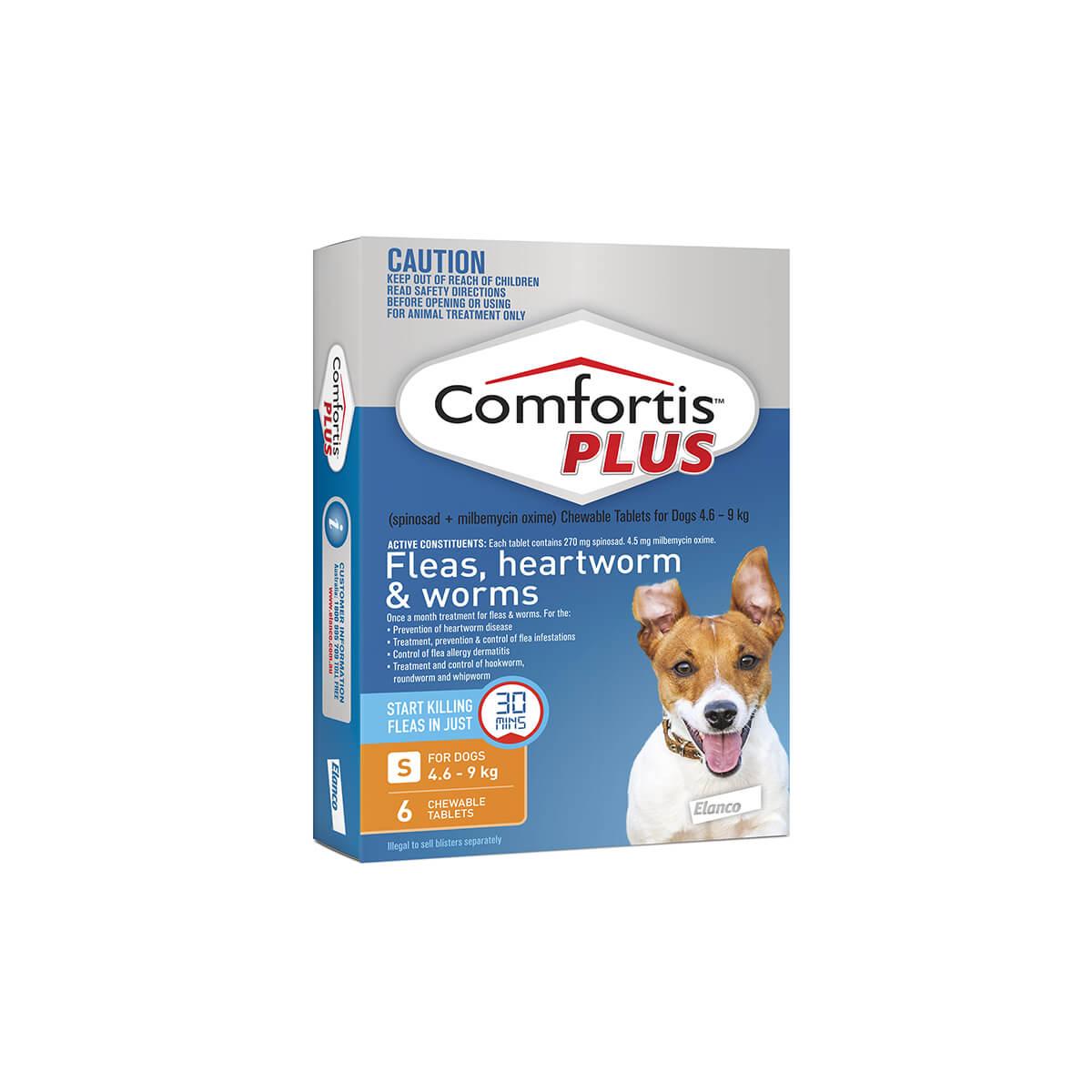Comfortis Plus Orange Flea & Worming Tablets 4.6-9kg Dog