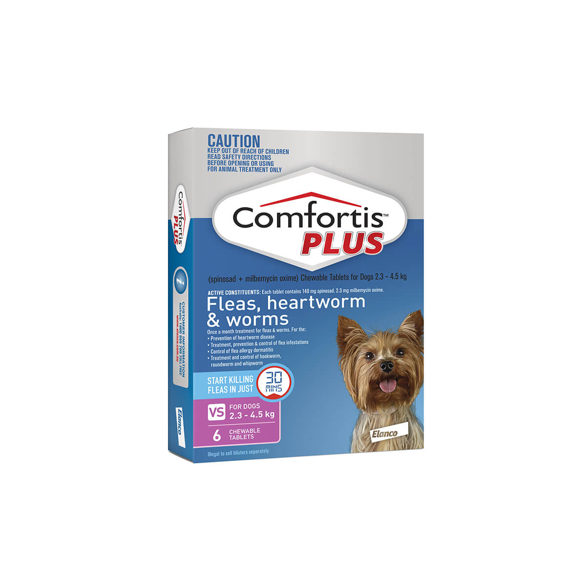 Comfortis Plus Pink Flea & Worming Tablets 2.3-4.5kg Dog