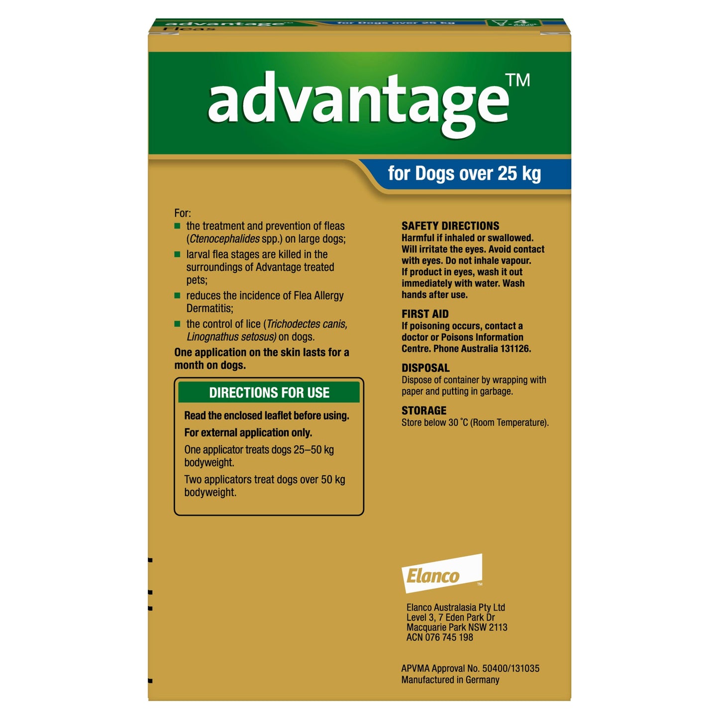 Advantage Flea Treatment 25kg+ Dog